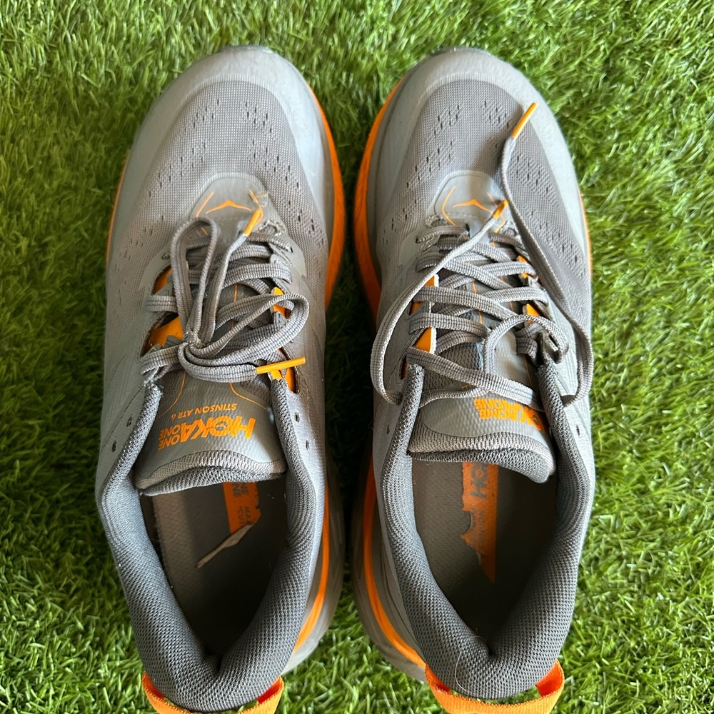Mens Hokas Stinson ATR 6 grey with orange